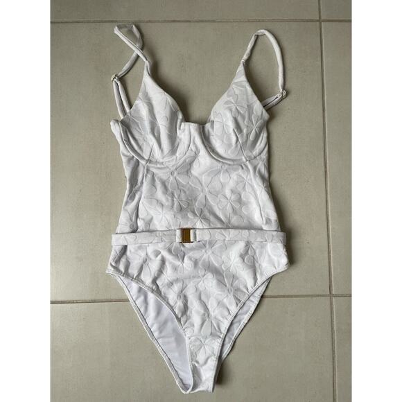 Kenny Flowers Swim ML One Piece Swimsuit Belted Santorini - Picture 1 of 12